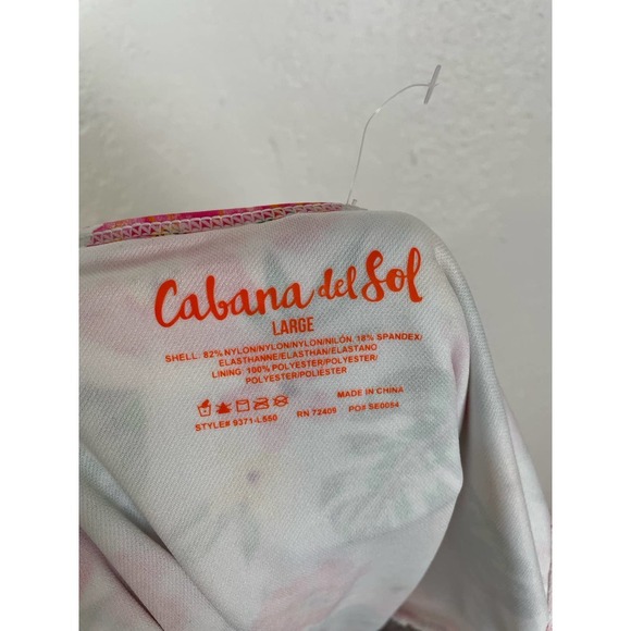 Cabana Del Sol Floral Off Shoulder One Piece Swimsuit NWOT Size Large - Picture 3 of 4